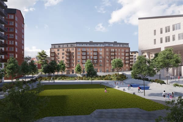 Seniorgårdens nya kvarter Ateljén med Zachrisbergsparken i förgrunden